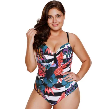 

Bikini Women Swimsuit Printed High Waist Bikini Plus Size Swimming