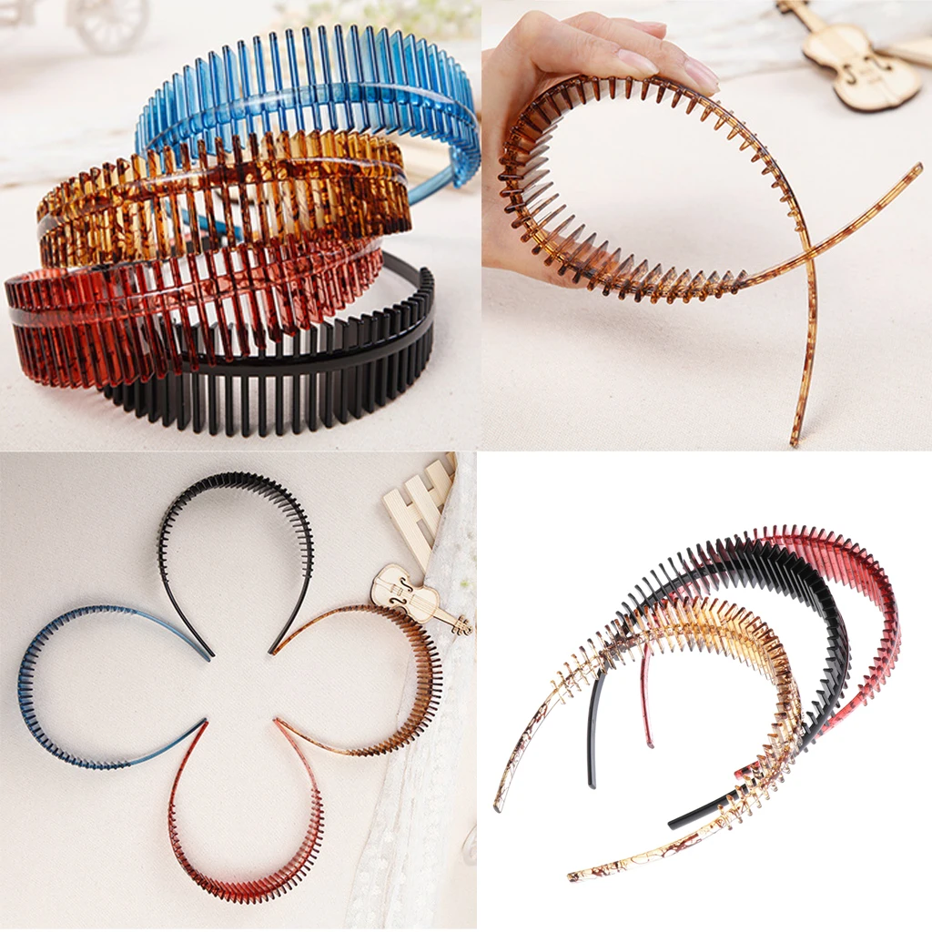Zig Zag Headband Plastic Double-sided Tooth Hair Comb Headband for Women Men
