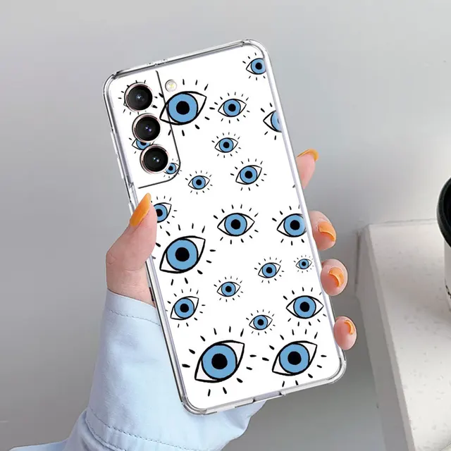 Evil Eye Illustrations Clear Phone Case For Samsung Galaxy S20 FE S21 Ultra S10 Plus 5G S10e S9 S8 S7 Anti-knock Silicone Cover PTTM-CLS02