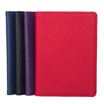 

Solid Color Travel Passport Holder Cover ID Card Ticket Pouch Bag Protector PU Leather Credit Card Red Blue Bags Cover Hot
