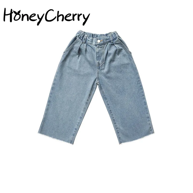 

2020 Autumn baby girl jean pant New Children's Clothing Children's Neutral Simple Denim Wide-Leg Pants