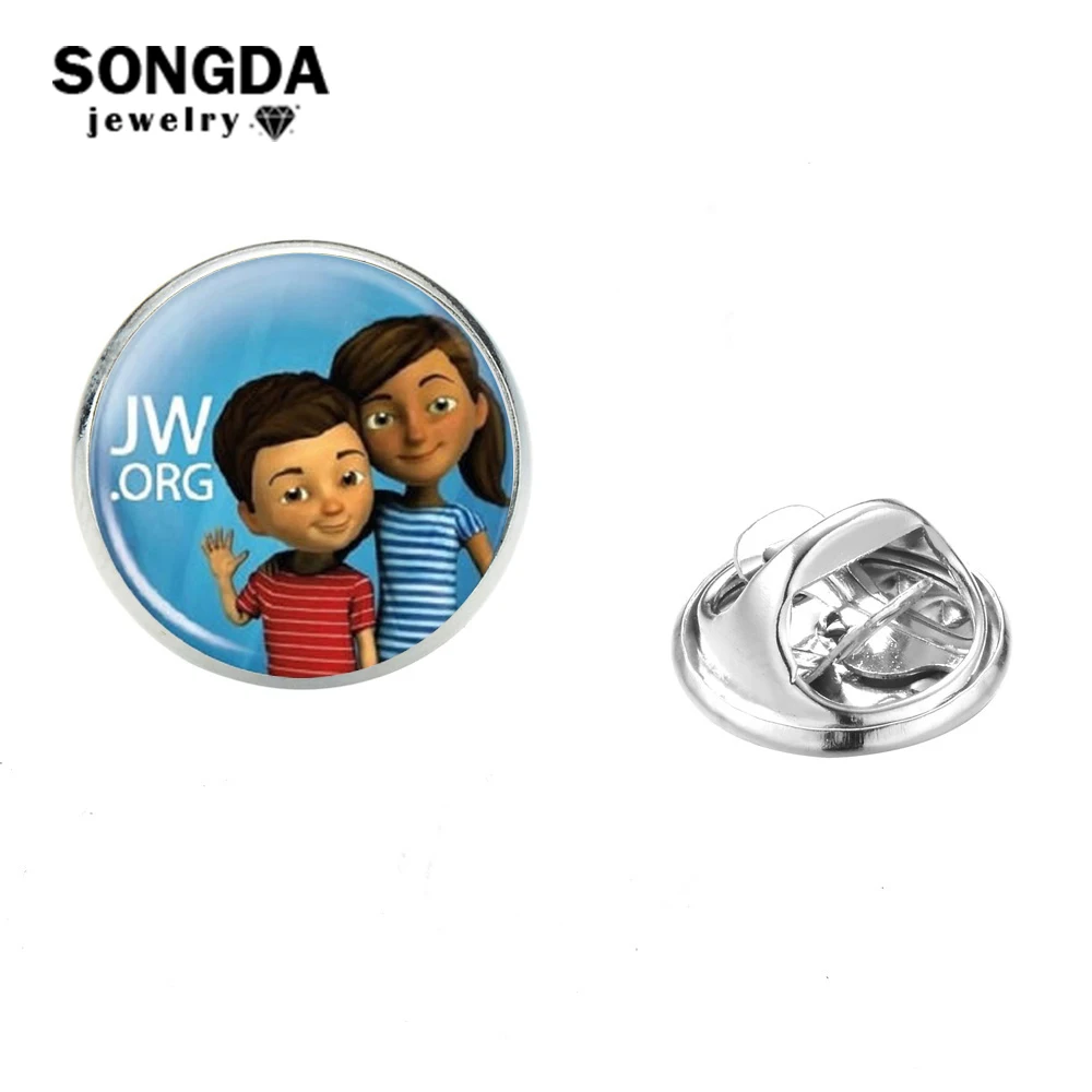 SONGDA Высококачественная JW.ORG круглая булавка для лацканов детская мультяшная