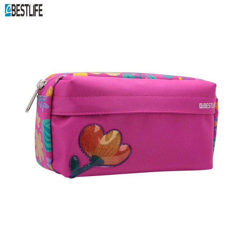 pencil box red BESTLIFE школьные сумки для девочек младшего возраста, школьная сумка для детей с цветочным принтом, Студенческая сумка, детский рюкзак для подростков с пеналом, Mochila - Цвет: pencil box red