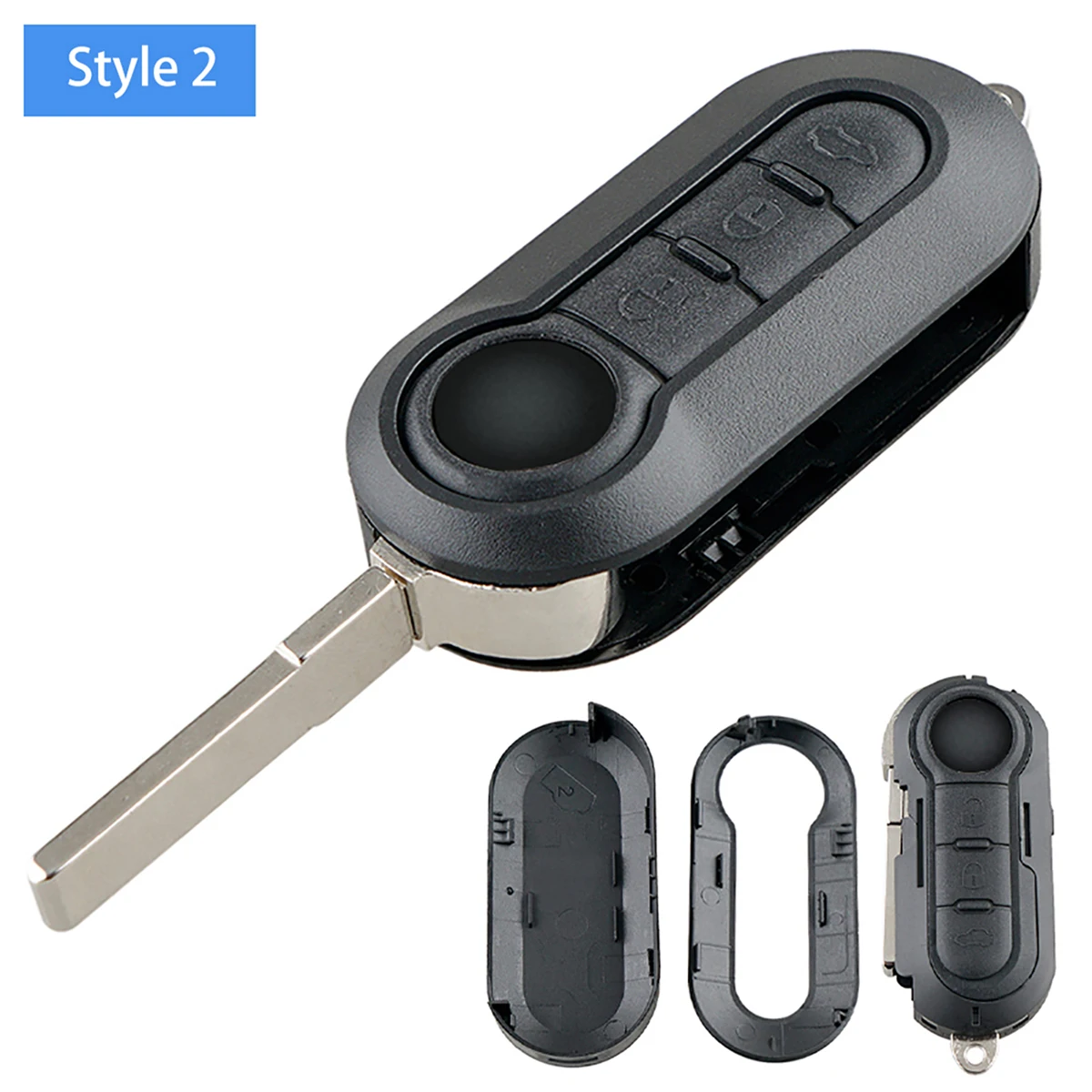 3 Buttons Remote Car Key Shell Fob Replacement Flip Folding Car Key Case Cover Fit for Fiat 500 Doblo Ducato Panda Punto Peugeot spark plugs Spark Plugs & Ignition Systems