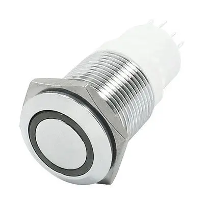 

16mm Thread Green LED Angle Eye SPDT Momentary Flat Push Button Switch 24V 3A