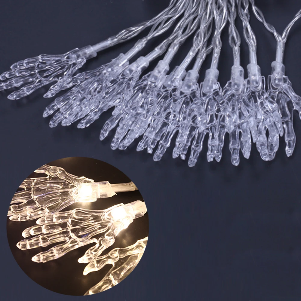 

1M 2.5M 5M Solar Powered Bar Waterproof Party Ghost Hand Atmosphere Decorative LED Lamp Home Fairy Holiday Garden String Lights