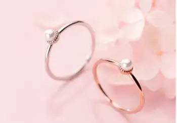 

Prett Lovely Women's Wedding RINGS Natural jewelry Small fresh shellfish pearl ring S925 Ms. titanium steel processnoble lady's