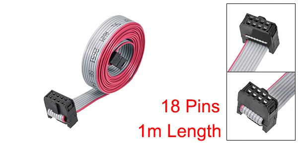 18Pin uxcell IDC Wire Flat Ribbon Cable FC/FC Connector A-type 50 Pins 18Pin - Цвет: 18Pin