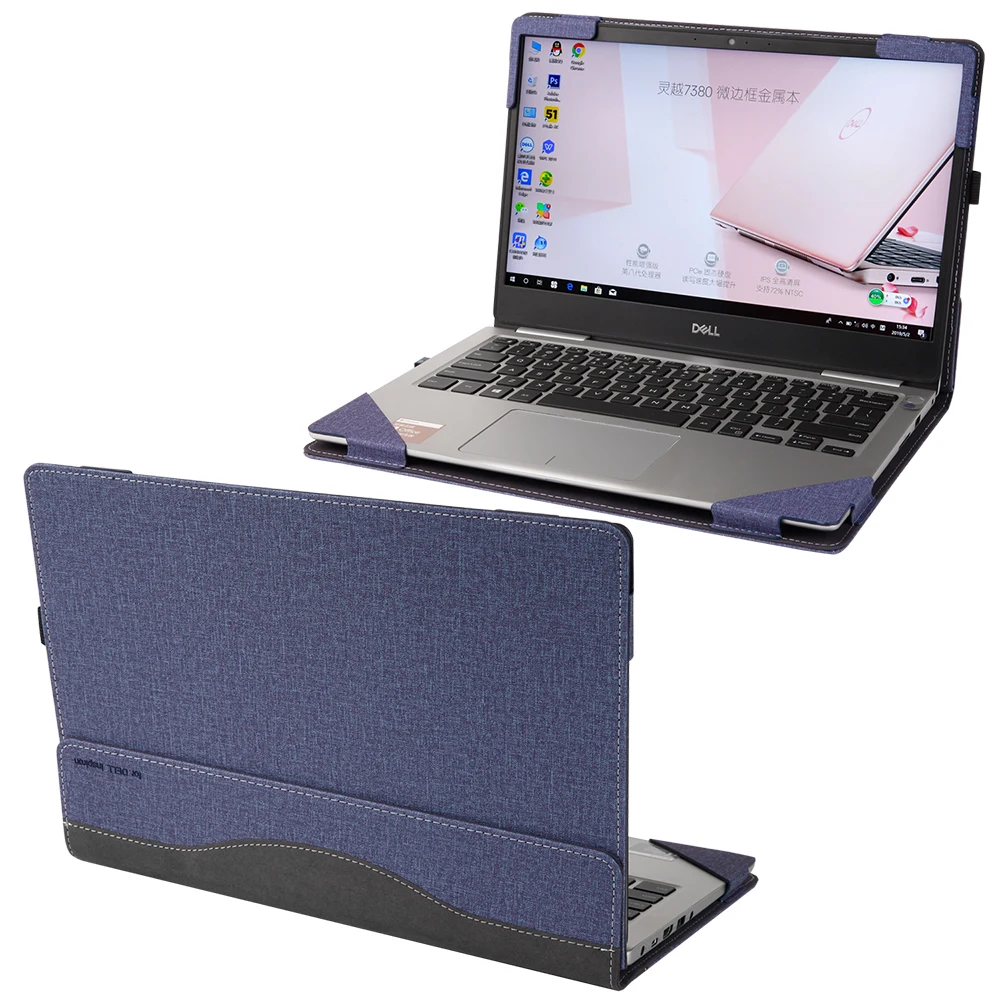 Inspiron 13 7370//7373 // 7380, Blue Case for Inspiron 13 7000 Sleeve Detachable PU Leather Protective Cover for DELL Inspiron 13 7370 7373 7380 Case