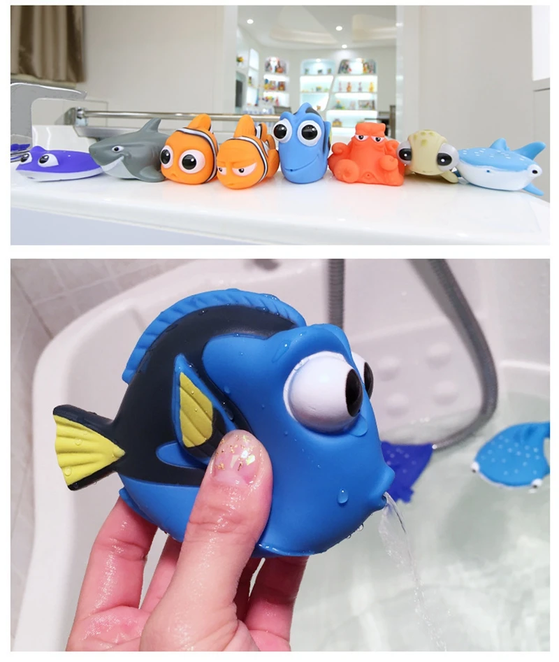 Детские игрушки для душа в поисках Немо Дори плавающий спрей сжимающие воду игрушки резиновые игрушки для ванной игры животные Акула Игрушки для ванной для детей