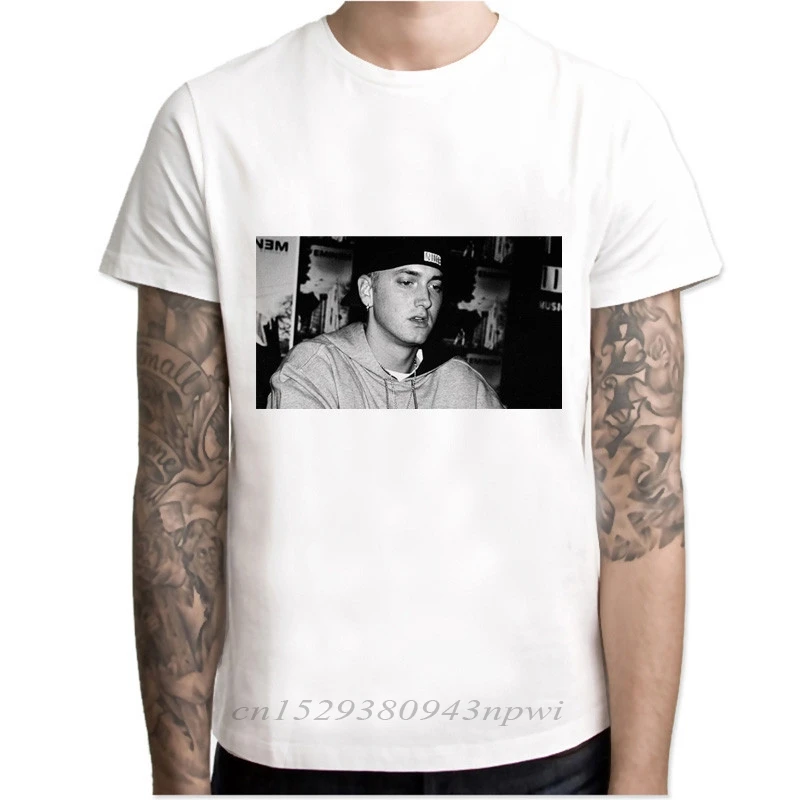 

Eminem T-shirts Men's Artistic Design Summer Tee Shirts Casual Streetwear Tops New Funny T Shirts White camisetas hombre