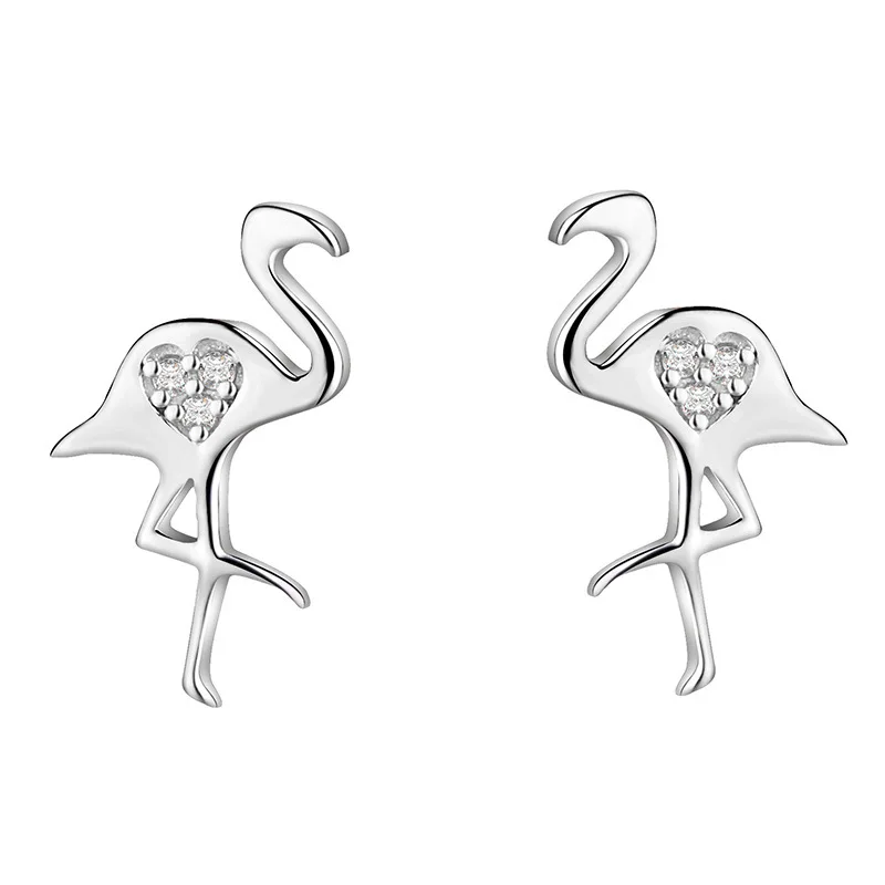 

YOROMER 925 sterling silver earrings zirconia small animal stud earrings women simple earring fashion Jewelry girls white