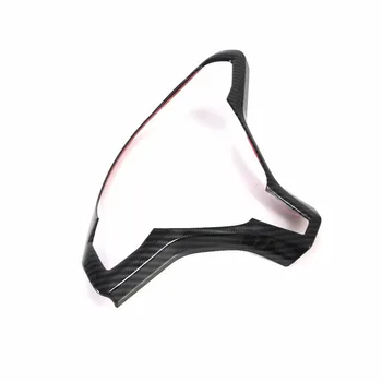 

1pc Car Steering Wheel Frame Cover Trim Black Carbon Fiber For Tesla Model S X 2019-2020 car Steering Wheel Decorative Sticker