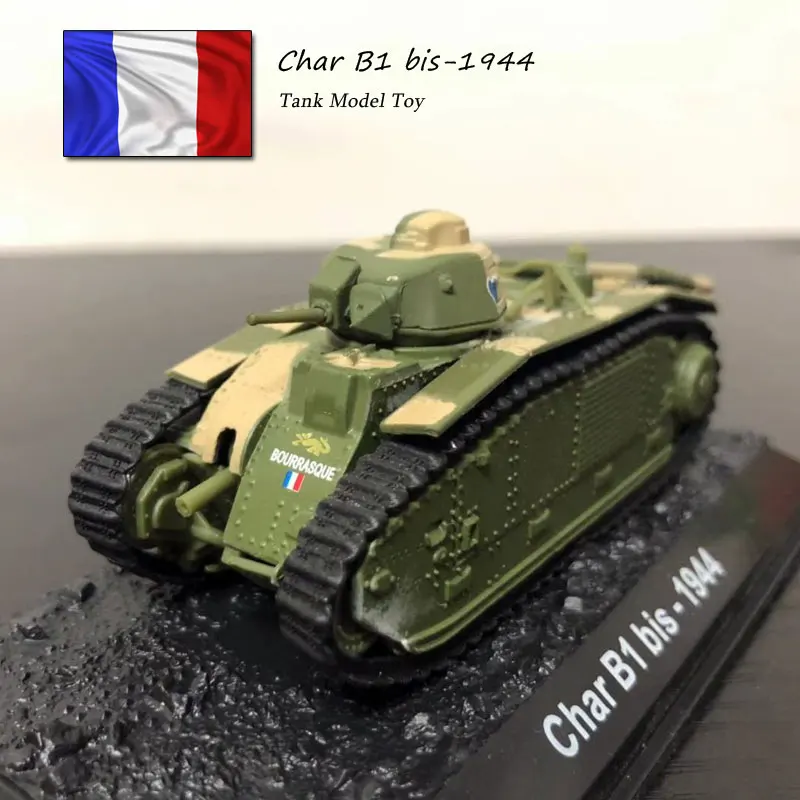 

Military Model Toys World War II France Char B1 Bis-1944 Diecast Metal Tank Model Toy For Gift,Kids,Collection