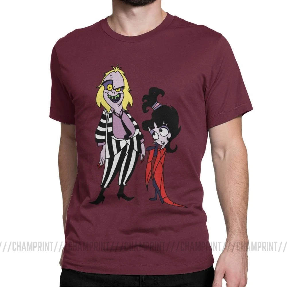 Beetlejuice Lydia Group футболка мужская мода хлопок футболка с круглым вырезом короткий рукав Футболка классические топы - Цвет: Бургундия
