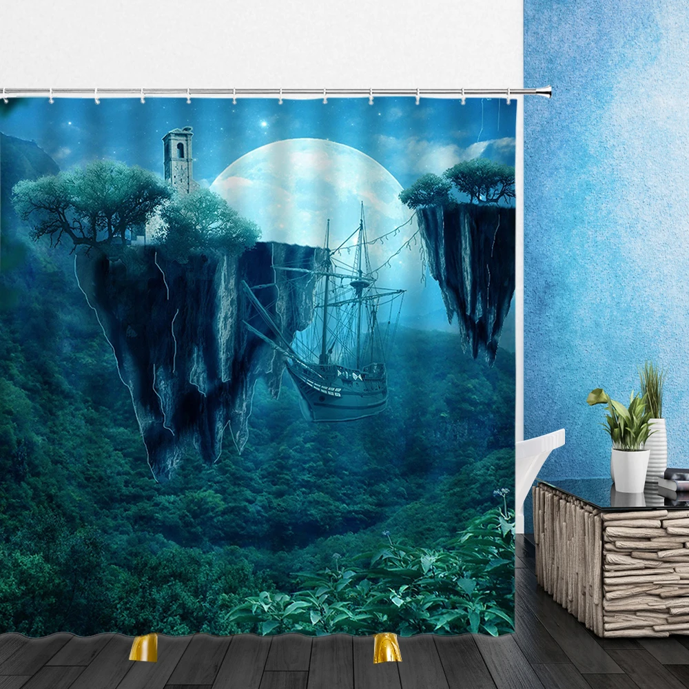 

Занавеска для душа с изображением пейзажа из мультфильмов «s Dream», китайская мифологическая 3d-занавеска с рисунком животных для ванной комнаты, домашний декор, водонепроницаемая занавеска из полиэстера