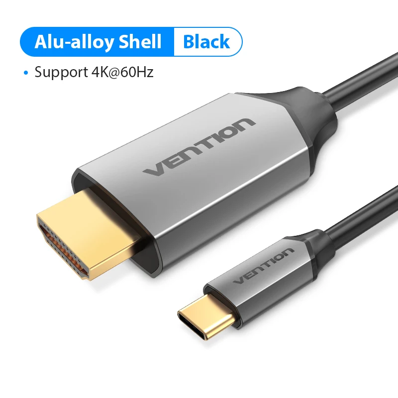 Vention USB C HDMI кабель type c к HDMI для MacBook samsung Galaxy S10/S9 huawei mate 20 P20 Pro Thunderbolt 3 USB DHMI адаптер - Color: Alu-alloy Shell