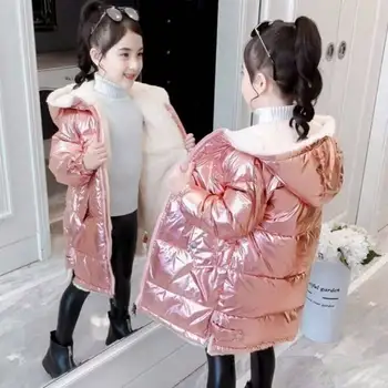 

6-14 Year Kids Parkas Coat Russia 2020 Children's Winter Down Jacket For Girls Clothes Waterproof Hooded Mid Length Outerwear