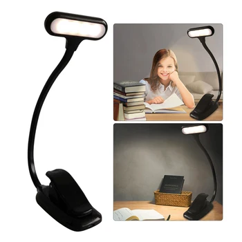 

Amber LED Clip-On Book Reading Light Clip Ledmusic Clip Lamps Anti-Blue-Ray Eye Protection Table Lamp Rechargeable stand lamp