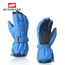Детские лыжные перчатки от 3 до 10 лет зимние теплые водонепроницаемые перчатки для сноуборда регулируемые длинные Нескользящие Детские Лыжные варежки