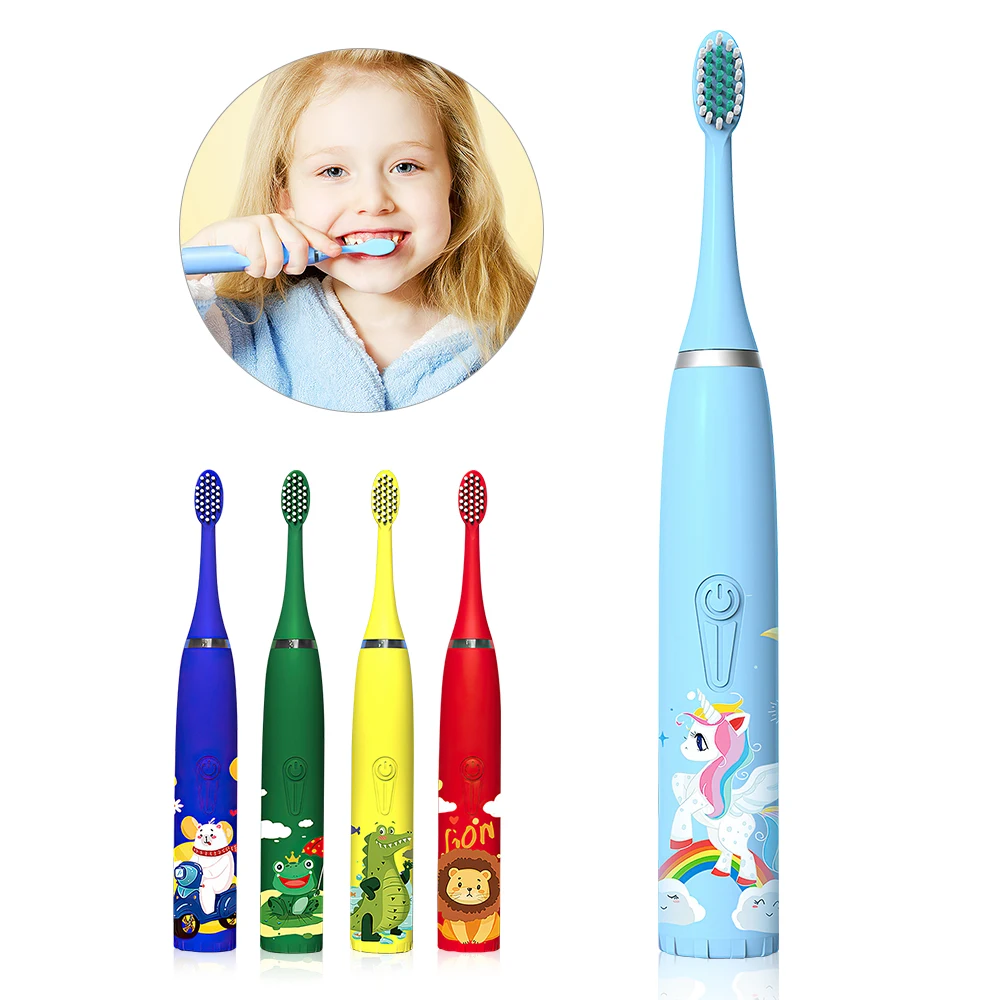 DIOZO-cepillo de dientes eléctrico DuPont para niños, cerdas suaves, Pequeño, inteligente