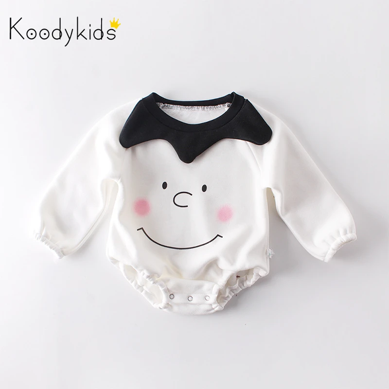 Koodykids/осенне-зимние боди для маленьких девочек; бархатный комбинезон с длинными рукавами; хлопковые модные зимние комбинезоны для маленьких девочек и мальчиков от 0 до 2 лет