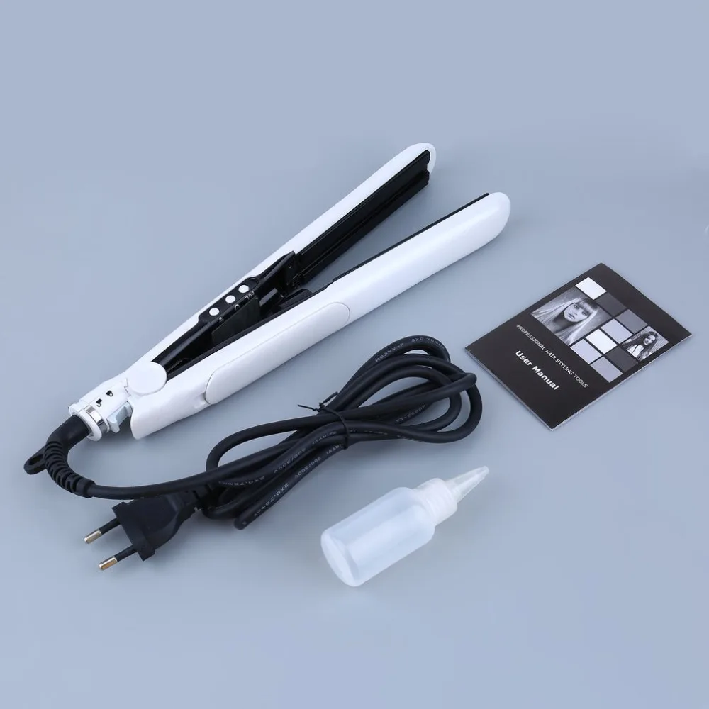 

White Professional Multifunctional Ceramic Vapor Steam Hair Straightener Argan Oil Steam Hair Styling Tool Straightener EU/US