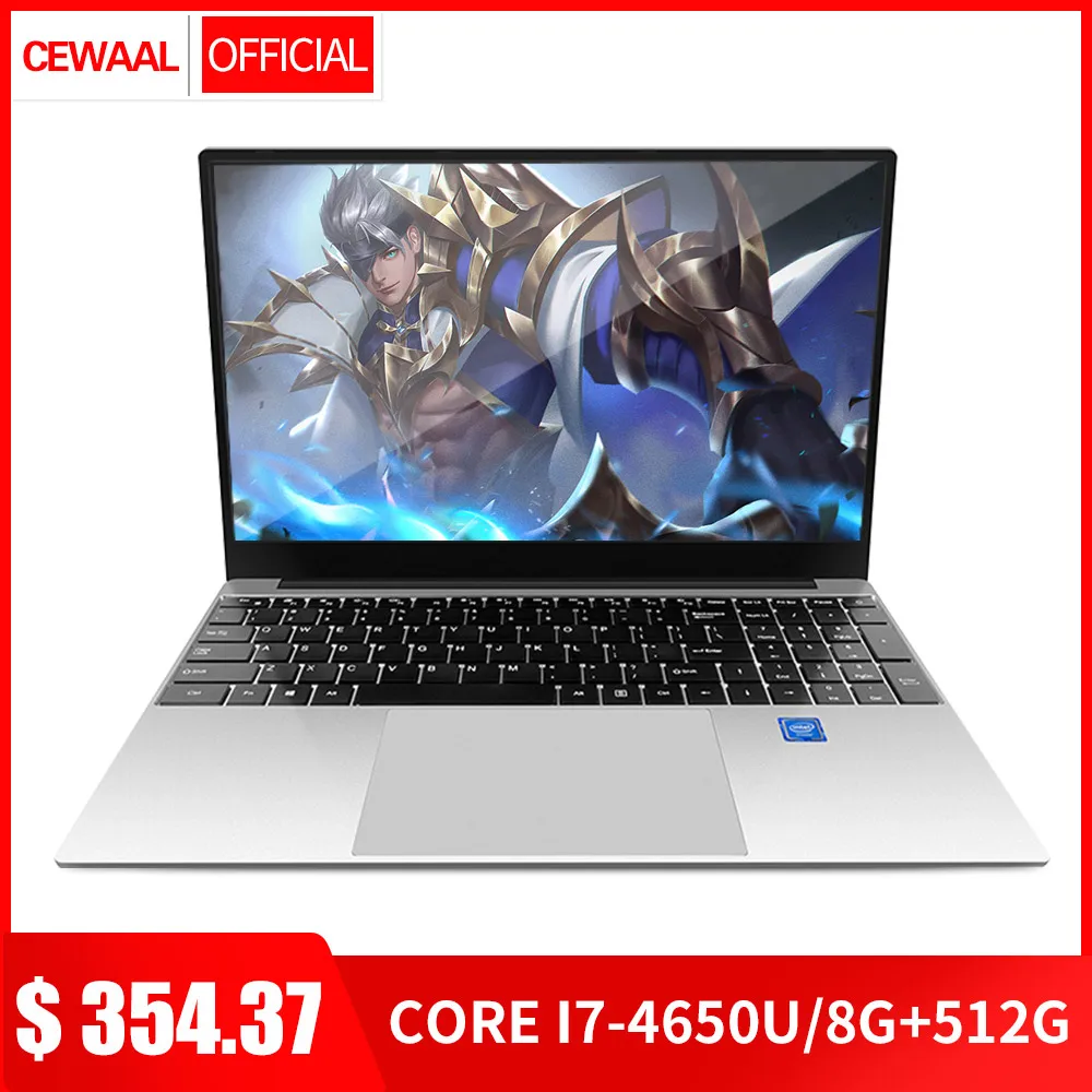 

15.6 inch Intel Core i7 4650u Quad Core 8G DDR3 RAM 128G/256G/512G SSD Laptop Computer 2.4G/5G WiFI Windows 10 OS HDMI USB 3.0