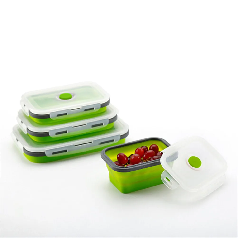 

1pc 3Sizes Silicone Collapsible Portable Lunchbox Tableware Bento Box Microwave Oven Bowl Foldable Food Storage Container