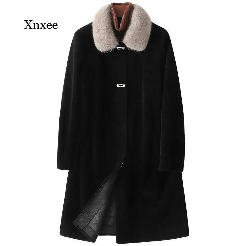 

Winter Fur Solid Jacket Autumn Women Real Wool Fur Fashion Coat Female Collar Warm Sheep Shearing Outwear Lady Overcoat Clothes