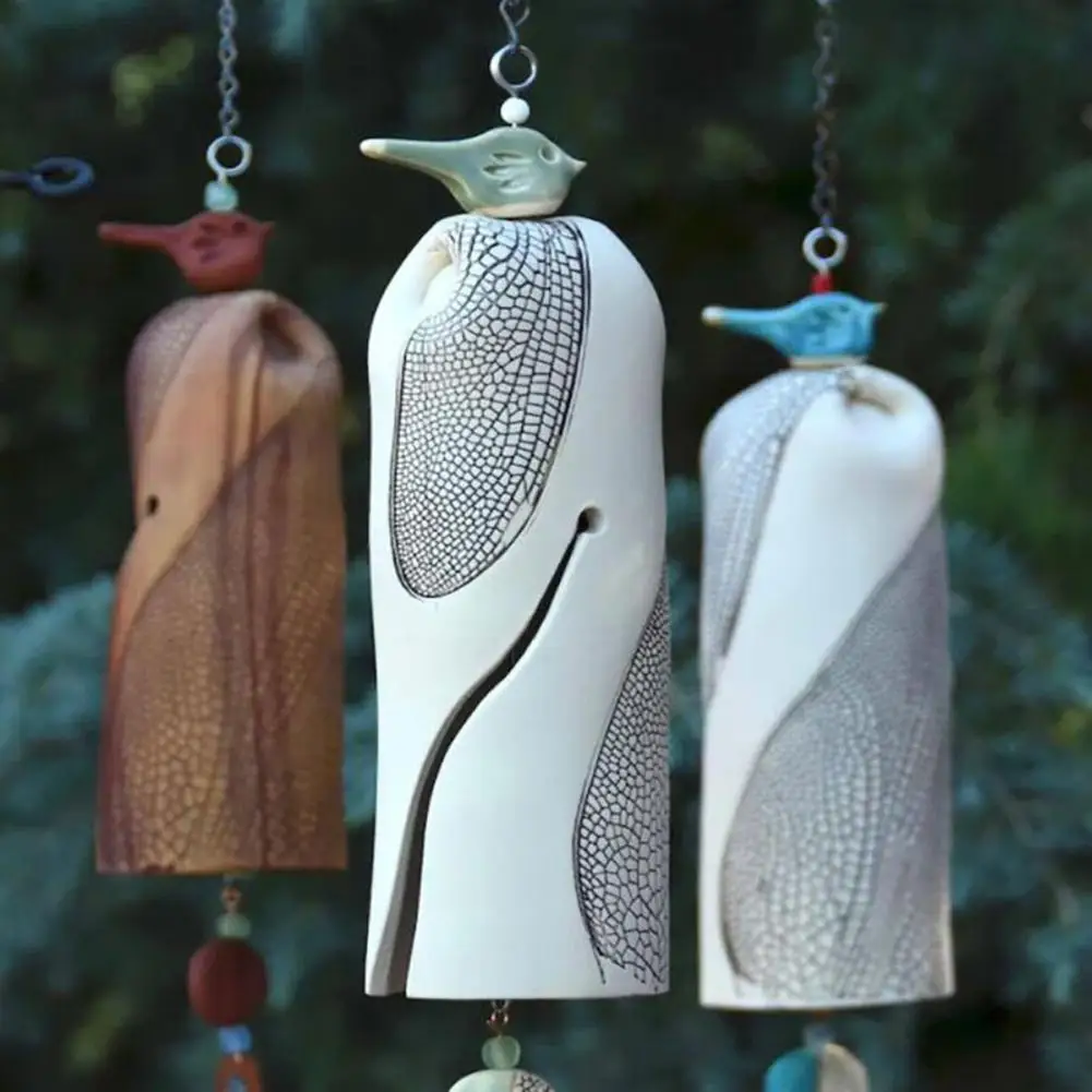 Beautiful Bird Rustic Dragonfly Wind Chimes Japanese Retro Hanging Decoration Antique Pendant Outdoor Garden Home Decor Gifts | Дом и сад