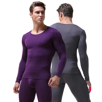 

Men's underwear O neck thin thermal Long Johns underpants and undershirts Asian size L to 6XL