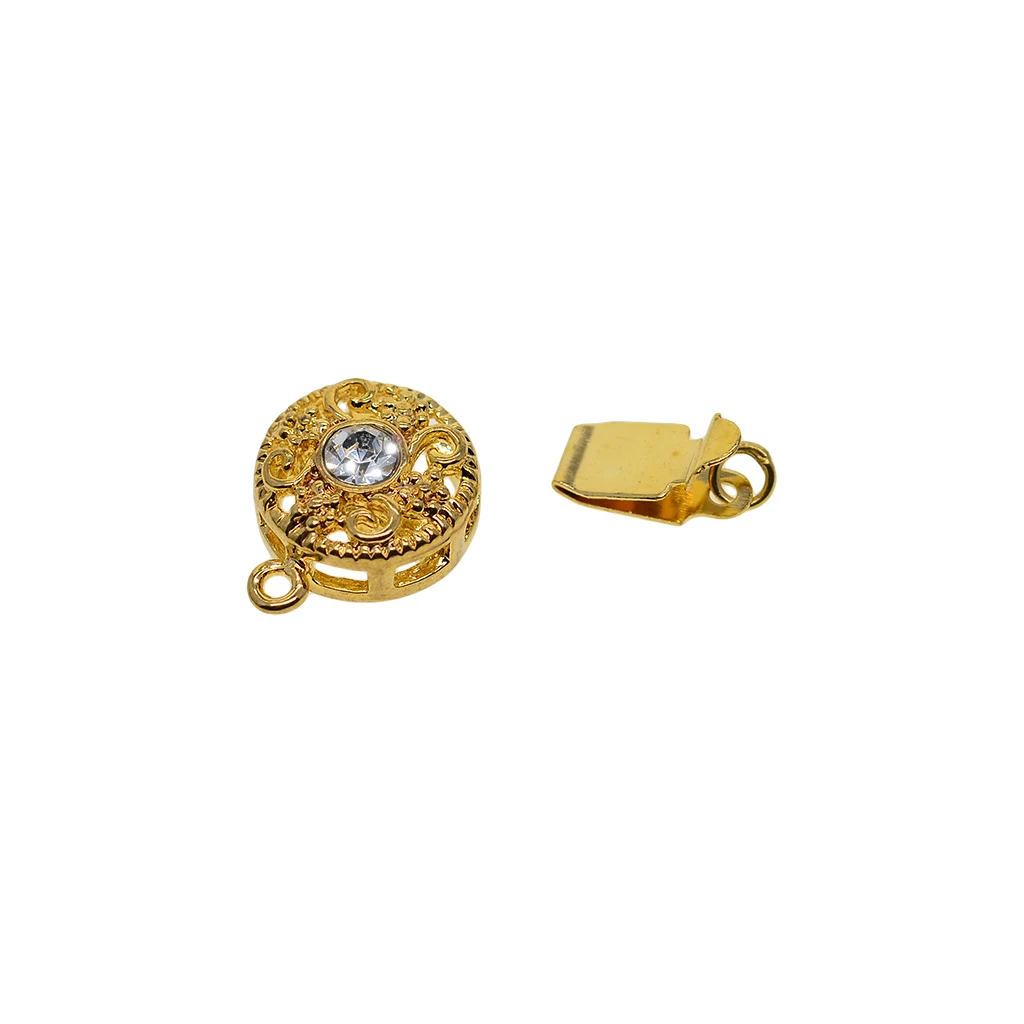 

5 Sets Filigree Rhinestone Push Pull Box Clasp Connectors Pinch Push Clasps for Jewelry Making and Crafting Accessories