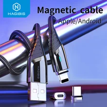 Hagibis Magnetische Lading Kabel Snel Opladen Usb Type C Kabel Magneet Charger Micro Usb Data Cable Cord Mobiele Telefoon kabel 3A