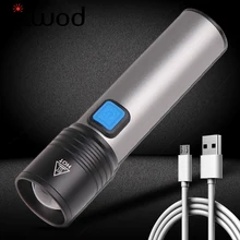XM-L T6 Gebaut-in Batterie Led Usb Aufladbare Taschenlampe Kleine Scout Zoomable Fackel Laterne Einfach zu Tragen 4 Modus aluminium Legierung