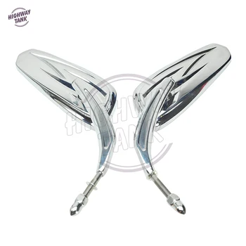 

Chrome Motorcycle Mirror Moto Side Rear View Mirrors With 8MM case for Harley Touring Softail Fat Boy Sportster FLHTK 883 1200