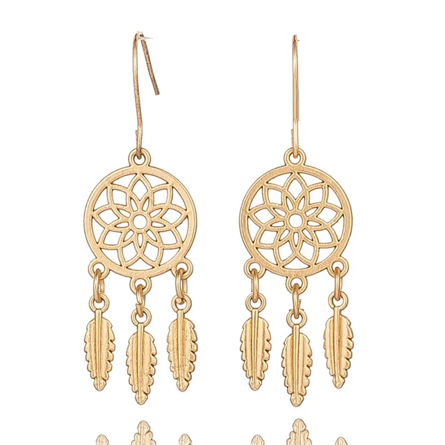 Boho Ethnic Large Golden Luxury Dangle Drop Earrings Hanging for Women Female Fashion 2019 Jewelry Wedding Earrings for Brides E021518-cc