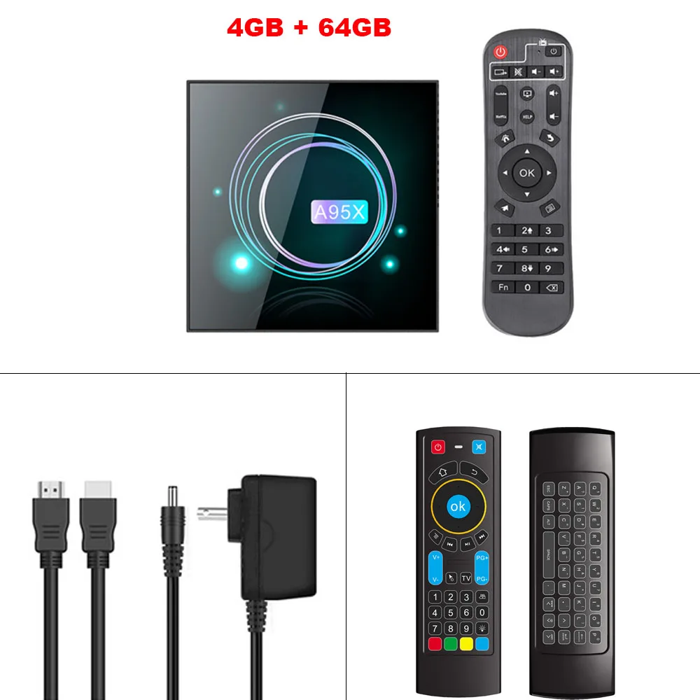 Android 9,0 tv Box A95X F3 Slim Amlogic S905X3 4G 32G/64G 8K HD Dual wifi Поддержка Plex медиа сервер Netflix - Цвет: 4G 64G Add CR3