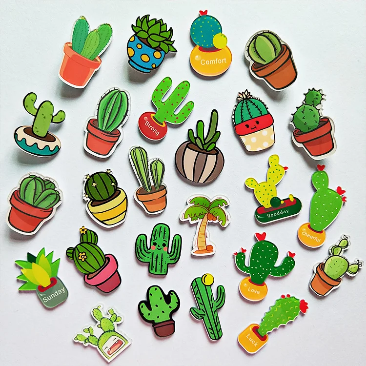 Мультяшное растение суккулент кактус креативный магнит на холодильник сильный