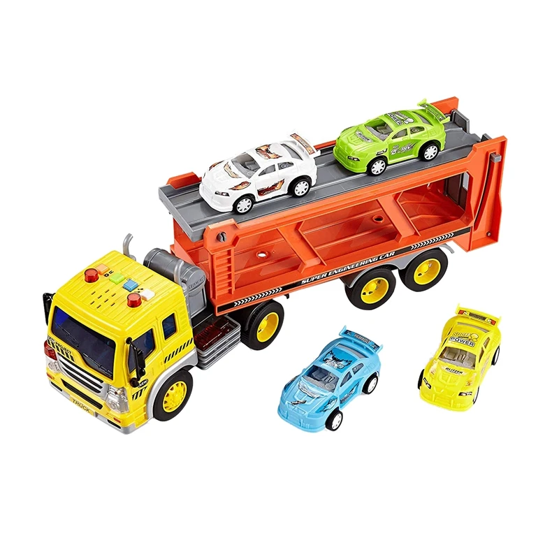 

Children's Friction Power Truck Toy,With Sound and Light,Toddler Boy Toys,Truck and Trailer Toys for Boys and Grils
