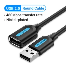 High - Speed USB Extension Cable - Male to Female Extender (Available in 0.5M to 3M Lengths) - 5m (Black 2.0 CBI)