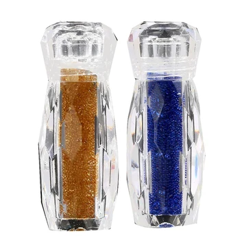 

2 Bottle Micro-Pixie Beads Gravel Nail Crystals for Nails Colorful Multicolor Micro-Strass Glass Caviar Beads Nail Art 3D Decora