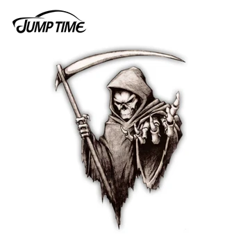 

Jump Time 13cm x 13cm Graphic Effects Funny Decal Vinyl grim Reaper Stickers Car Styling Waterproof Laptop Motor Car Accessories