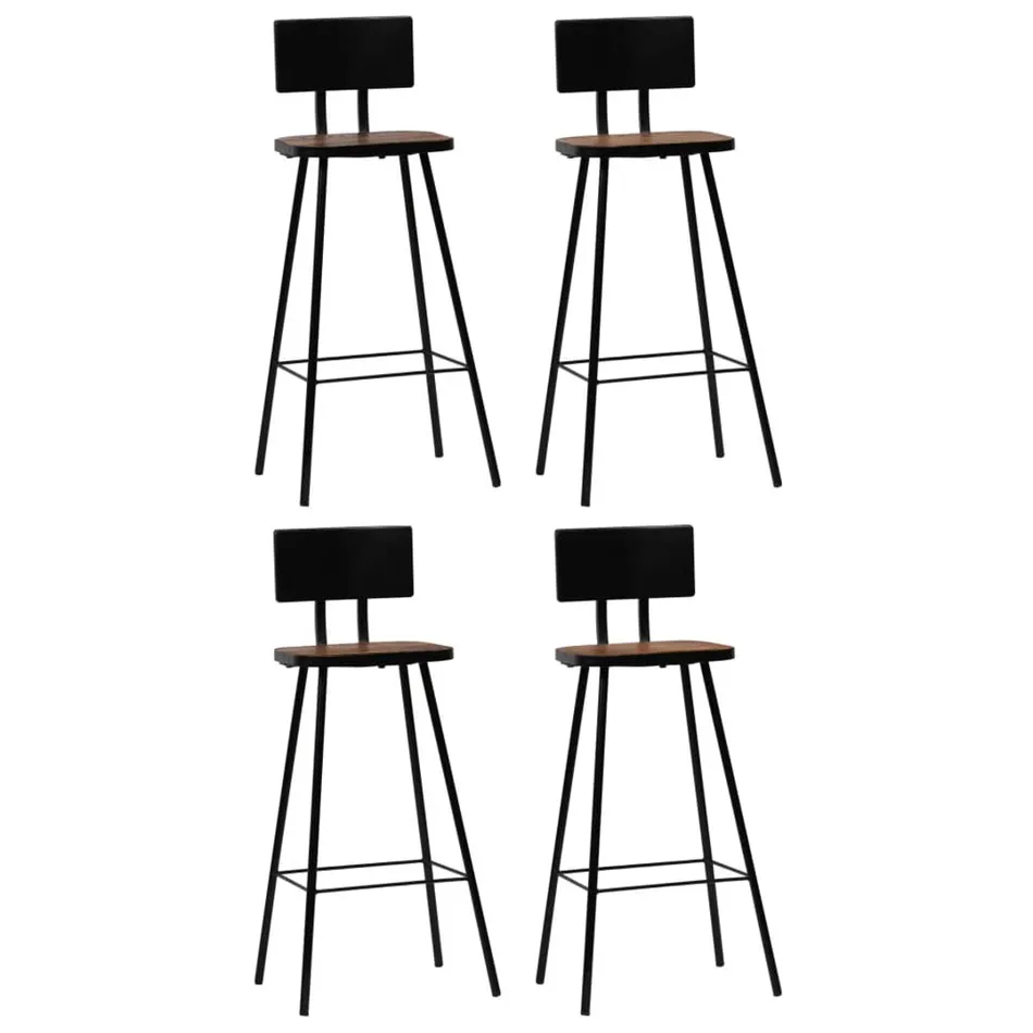 Bar Chairs 4 Pcs Solid Reclaimed Wood Bar Stools Aliexpress