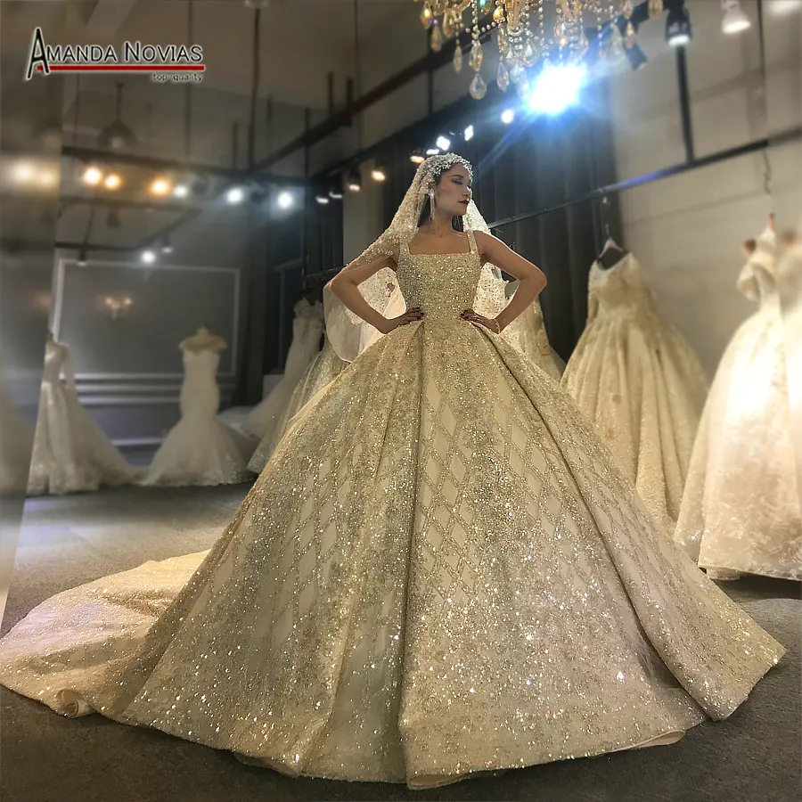 Свадебное Платье Amanda Novias дизайн реальные фотографии потрясающий полный платье