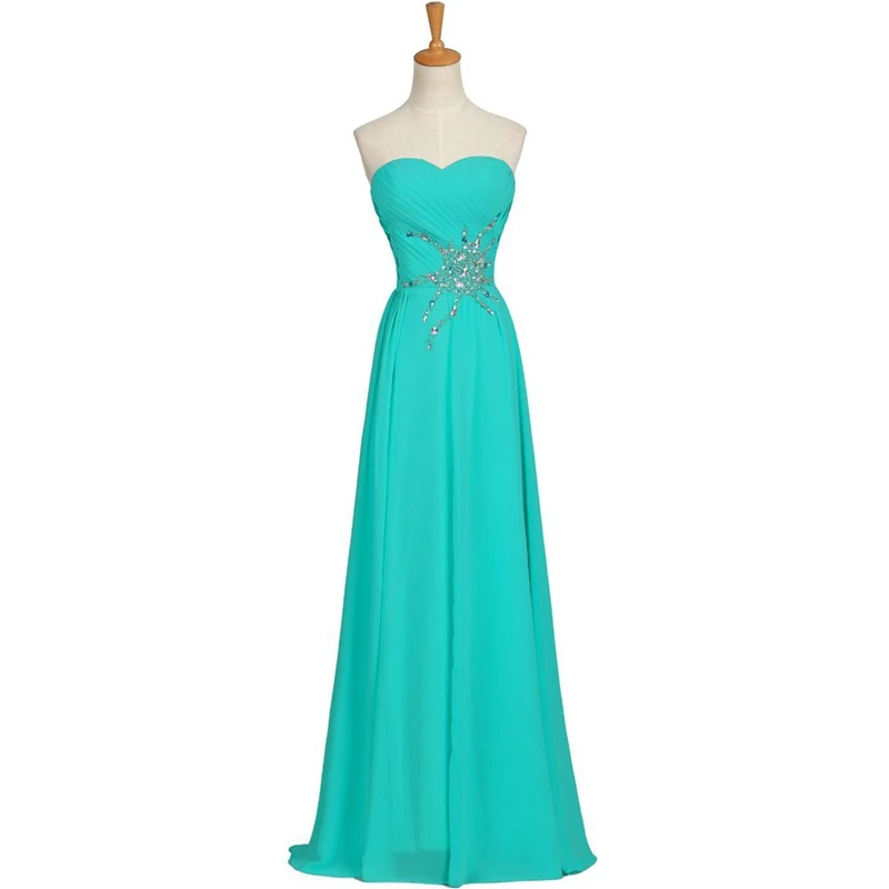 

Blue Formal Dress Women Elegant A-Line Sweetheart with Pattern Beading vestidos para casamento convidados longos