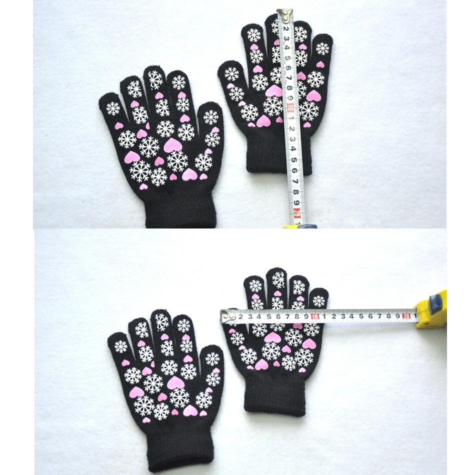 Warmom Cute Kid Mittens Children Winter Knitted Gloves for Boys Girl Snowflake Love Pattern Fingerling Luvas Soft Warm Mitten winter gloves,baby mittens