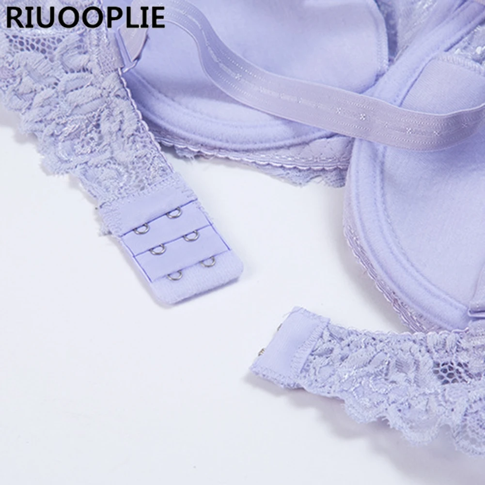 RIUOOPLIE, модный сексуальный кружевной женский бюстгальтер размера плюс, D, E, бюстгальтер большого размера, ультратонкий бюстгальтер из чистого хлопка, регулируемый плечевой ремень