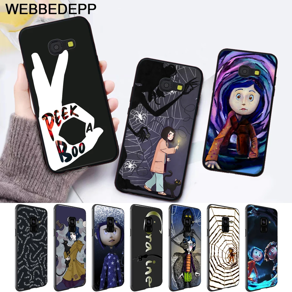 

WEBBEDEPP Coraline movie Pattern Silicone Case for Samsung A3 A5 A10S A30S A50S A6 Plus 2018 A7 A8 A9 A10 A30 A50 A70 J6