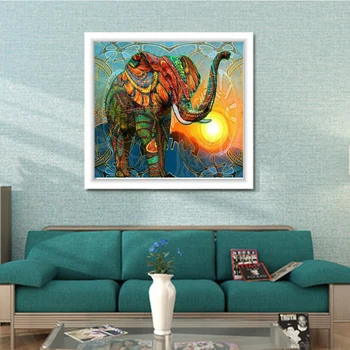 

Diamant Painting 5D DIY Diamond Painting Full Square Drill "Color elephant" Embroidery Cross Stitch gift Home Decor Gift